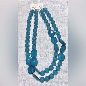 Teal Beaded Statement Necklace - Women Fashion Necklace